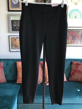 EXPRESS size 8R Black Stretch Ponte Knit Cropped Skinny High Rise Pants NWT